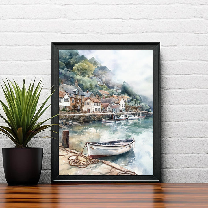 Cloverly Harbour Watercolor Print Coastal Art Cloverly Harbour Painting Scenic Seaside Watercolor Decor