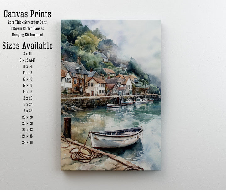 Cloverly Harbour Watercolor Print Coastal Art Cloverly Harbour Painting Scenic Seaside Watercolor Decor