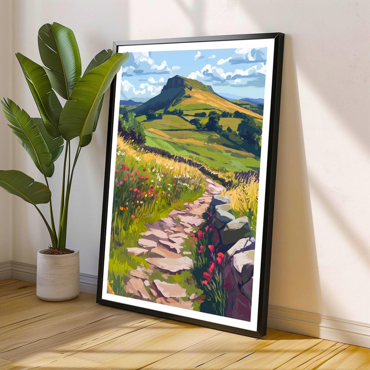 Peak District Travel Poster UK Landscape Art Peak District Print Scenic Countryside Poster British Nature Decor