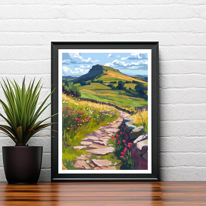 Peak District Travel Poster UK Landscape Art Peak District Print Scenic Countryside Poster British Nature Decor