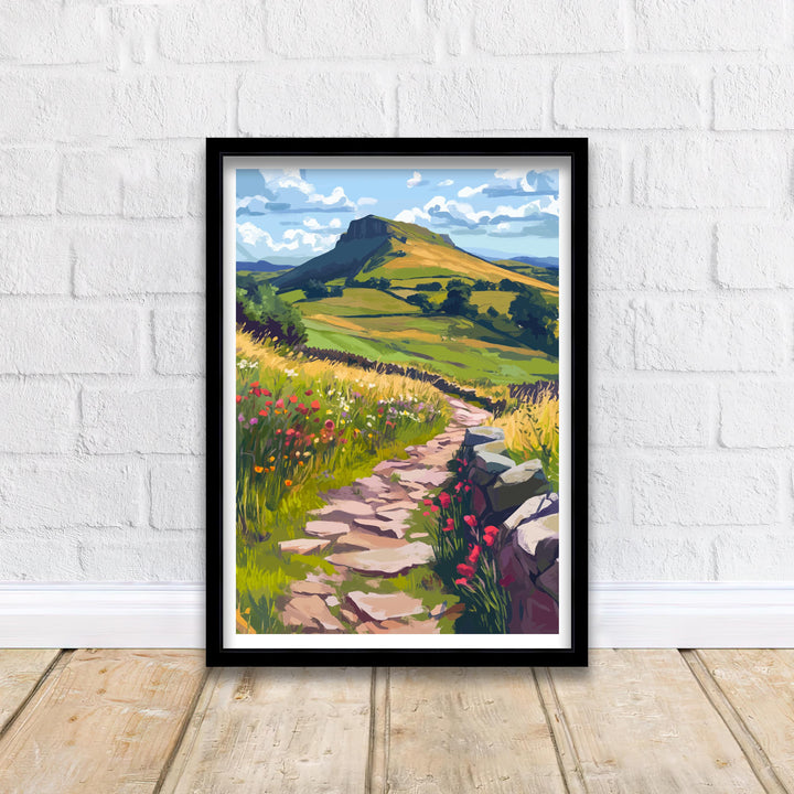 Peak District Travel Poster UK Landscape Art Peak District Print Scenic Countryside Poster British Nature Decor