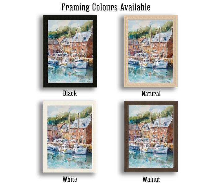Padstow Watercolor Painting Cornwall Village Art Padstow Print Scenic Coastal Decor