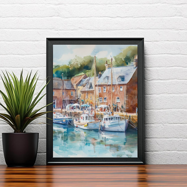 Padstow Watercolor Painting Cornwall Village Art Padstow Print Scenic Coastal Decor