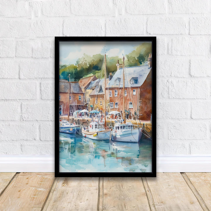 Padstow Watercolor Painting Cornwall Village Art Padstow Print Scenic Coastal Decor