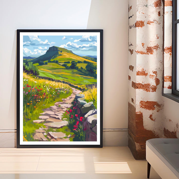 Peak District Travel Poster UK Landscape Art Peak District Print Scenic National Park Poster British Countryside Decor