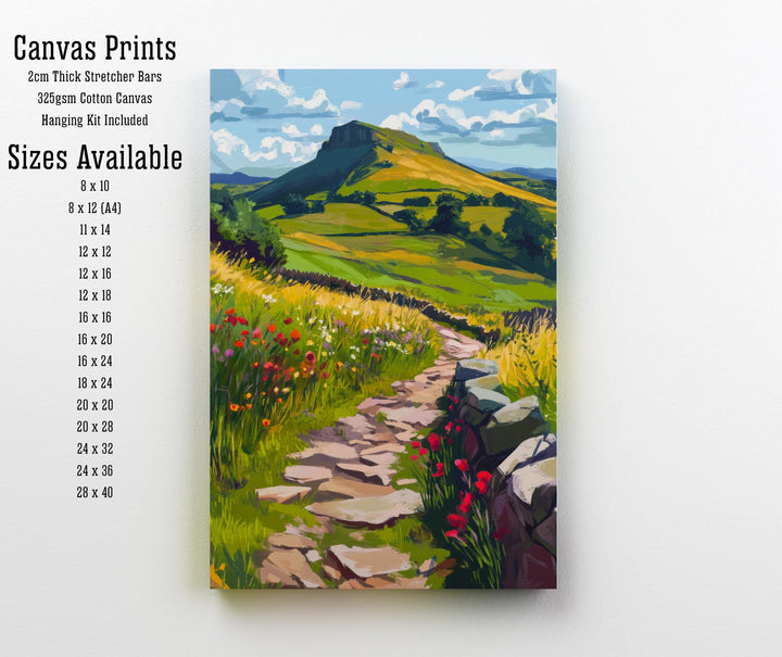 Peak District Travel Poster UK Landscape Art Peak District Print Scenic National Park Poster British Countryside Decor