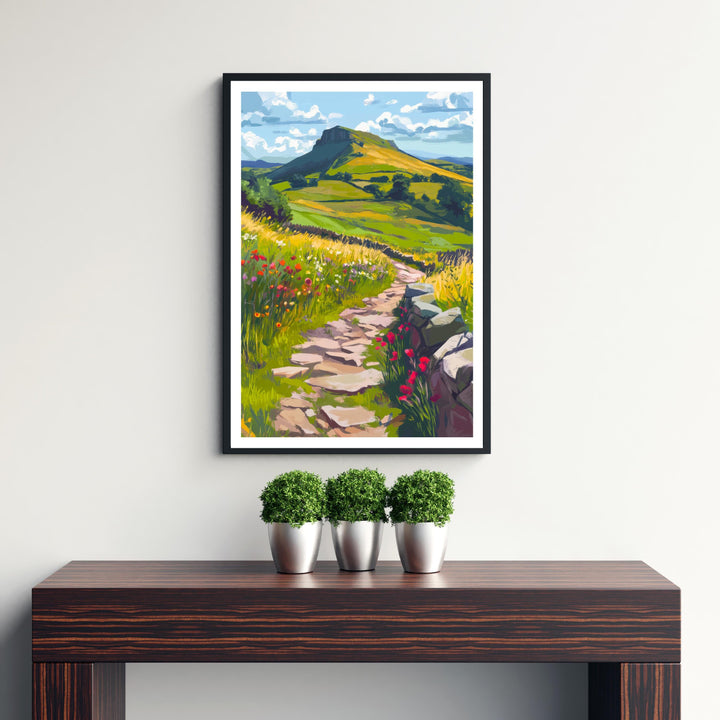 Peak District Travel Poster UK Landscape Art Peak District Print Scenic National Park Poster British Countryside Decor