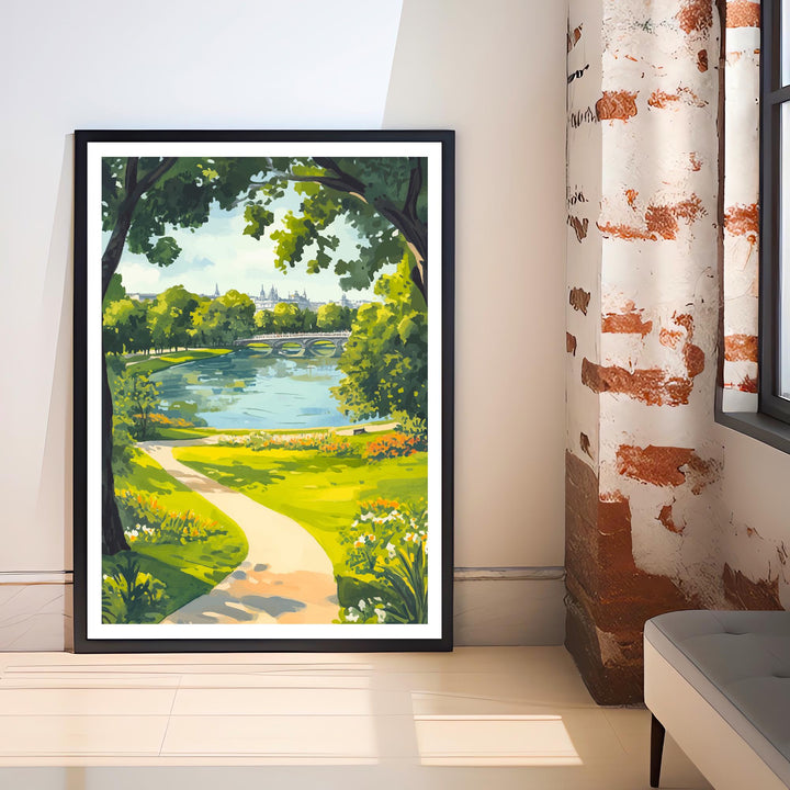 Hyde Park Travel Poster London Park Art Hyde Park Print Scenic London Poster British Nature Decor