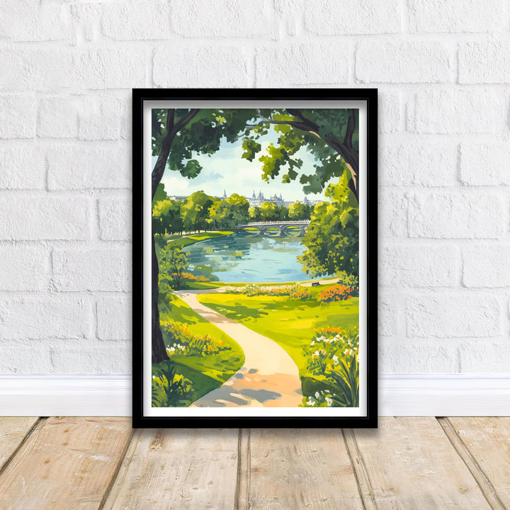 Hyde Park Travel Poster London Park Art Hyde Park Print Scenic London Poster British Nature Decor