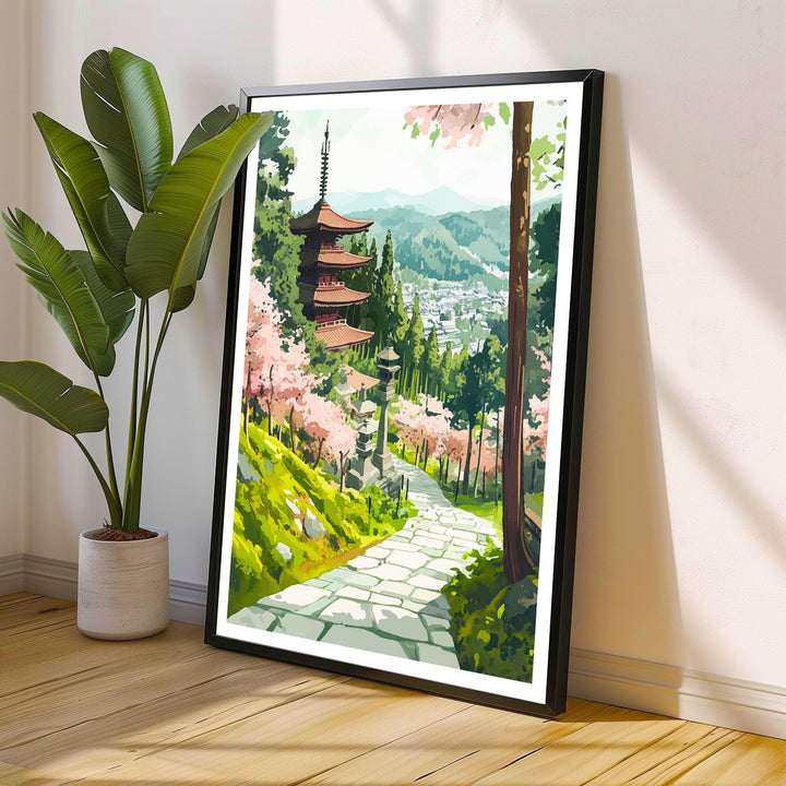Kyoto Travel Poster Japan City Art Kyoto Print Scenic Japanese Landscape Poster Kyoto Decor