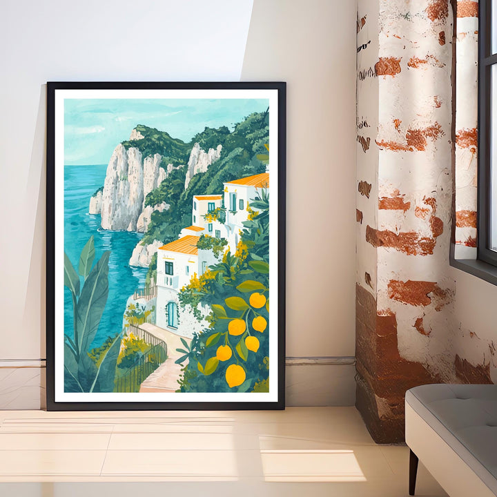 Capri Italy Travel Poster Italian Island Art Capri Print Scenic Mediterranean Poster Capri Beach Decor