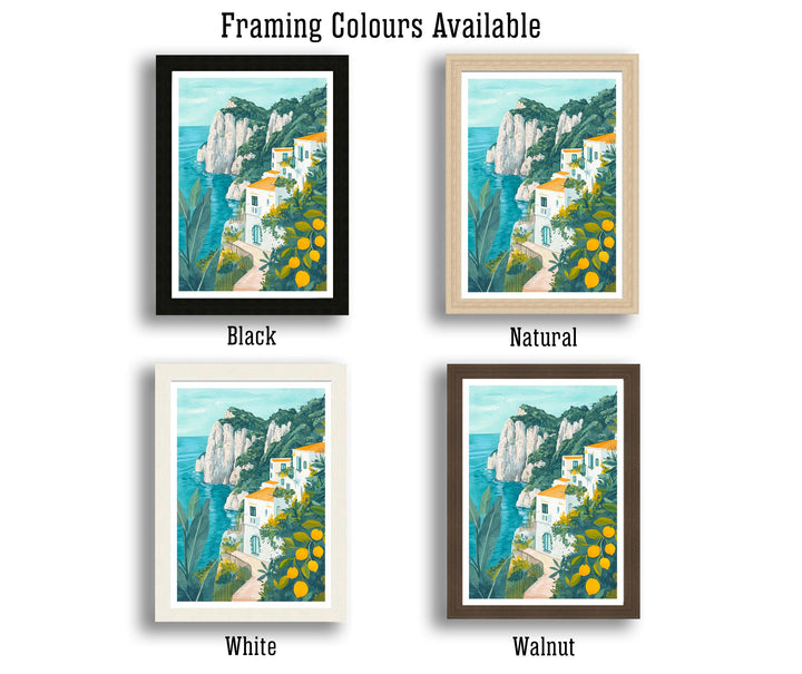 Capri Italy Travel Poster Italian Island Art Capri Print Scenic Mediterranean Poster Capri Beach Decor