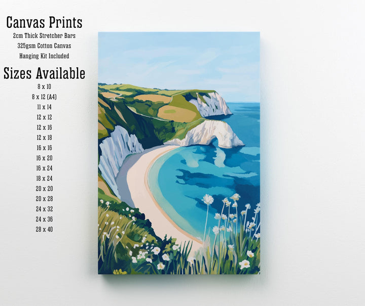 Lulworth Cove Travel Poster Dorset Coast Art Lulworth Cove Print Scenic UK Beach Poster Lulworth Cove Decor