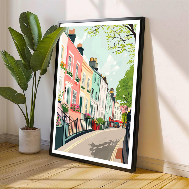 Notting Hill Travel Poster London City Art Notting Hill Print Scenic London Poster Notting Hill Decor