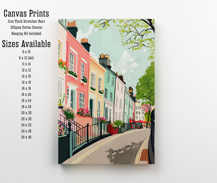 Notting Hill Travel Poster London City Art Notting Hill Print Scenic London Poster Notting Hill Decor