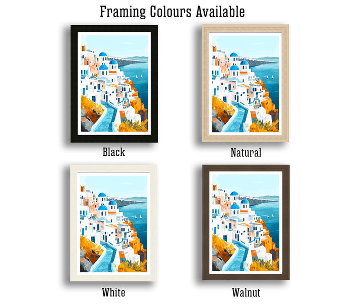 Santorini Greece Travel Poster Greek Island Art Santorini Print Scenic Greek Village Poster Santorini Decor