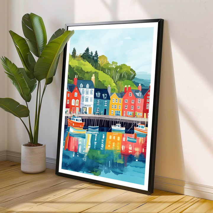 Tobermory Travel Poster Scottish Village Art Tobermory Print Scenic Isle of Mull Poster Tobermory Decor