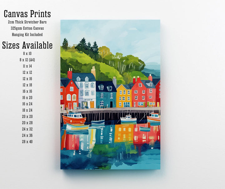 Tobermory Travel Poster Scottish Village Art Tobermory Print Scenic Isle of Mull Poster Tobermory Decor
