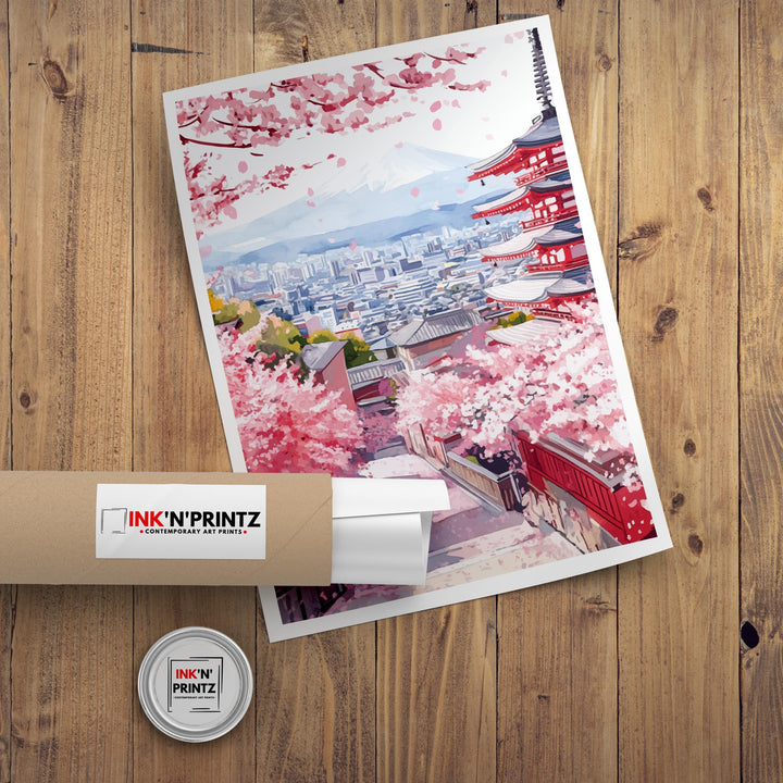 Tokyo Travel Poster Japan City Art Tokyo Skyline Print Scenic Tokyo Poster Urban Japan Decor