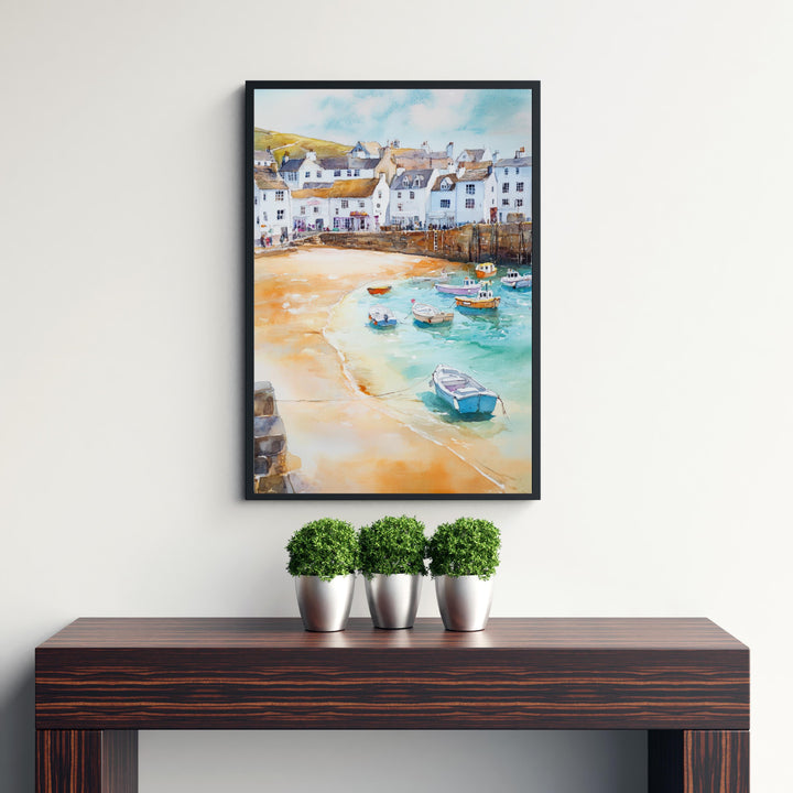 St Ives Watercolor Painting Cornwall Coastal Art St Ives Print Scenic Seaside Decor