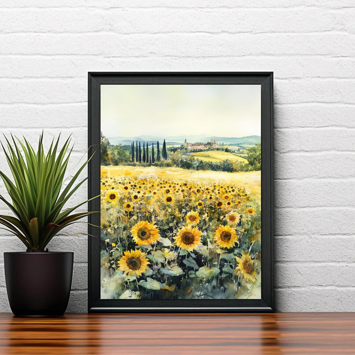 Loire Valley Watercolor Painting French Landscape Art Loire Valley Print Scenic French Decor