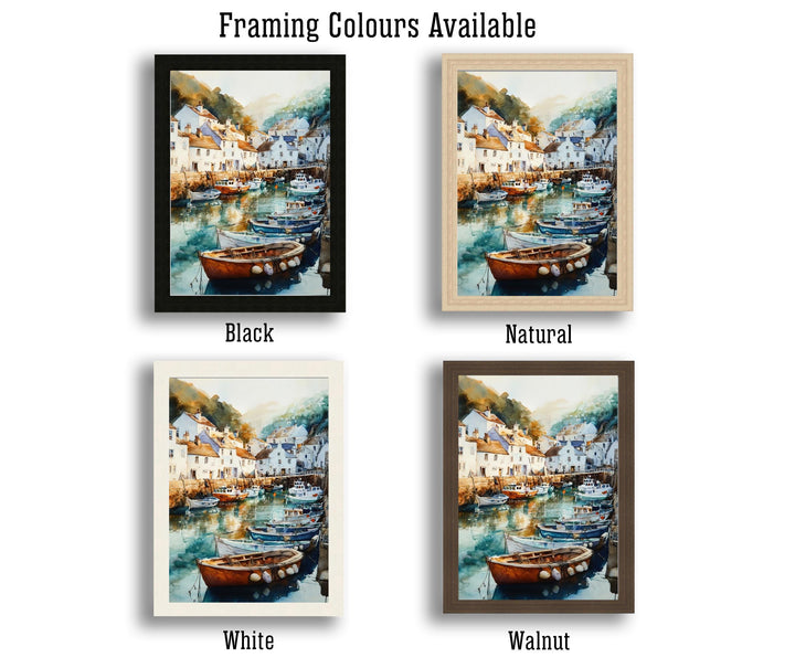 Mevagissey Watercolor Painting Cornwall Coastal Art Mevagissey Print Scenic Seaside Village Decor