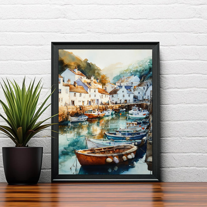 Mevagissey Watercolor Painting Cornwall Coastal Art Mevagissey Print Scenic Seaside Village Decor