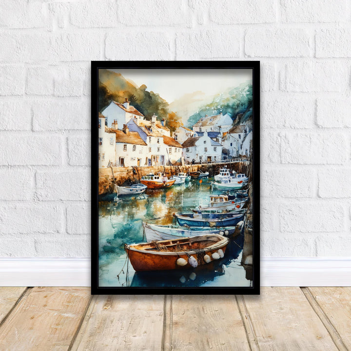 Mevagissey Watercolor Painting Cornwall Coastal Art Mevagissey Print Scenic Seaside Village Decor