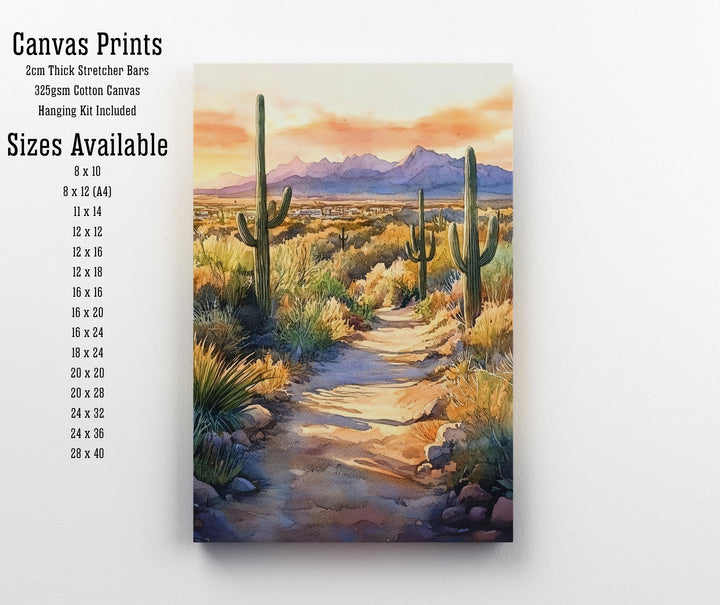 Scottsdale Arizona Watercolor Painting Desert Art Scottsdale Print Scenic Arizona Watercolor Decor