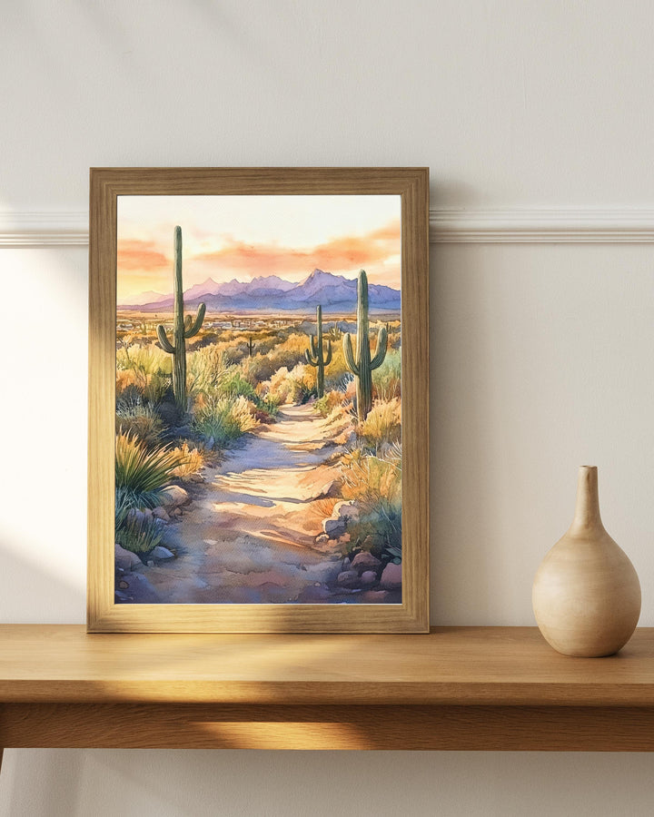 Scottsdale Arizona Watercolor Painting Desert Art Scottsdale Print Scenic Arizona Watercolor Decor