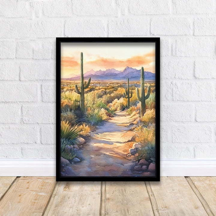 Scottsdale Arizona Watercolor Painting Desert Art Scottsdale Print Scenic Arizona Watercolor Decor
