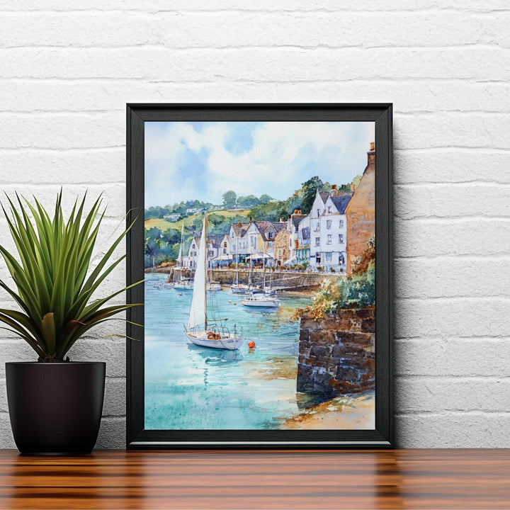 St Mawes Watercolor Painting Cornwall Coastal Art St Mawes Print Scenic Seaside Village Decor