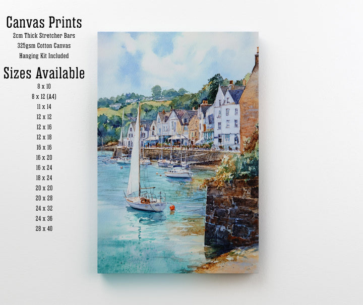 St Mawes Watercolor Painting Cornwall Coastal Art St Mawes Print Scenic Seaside Village Decor