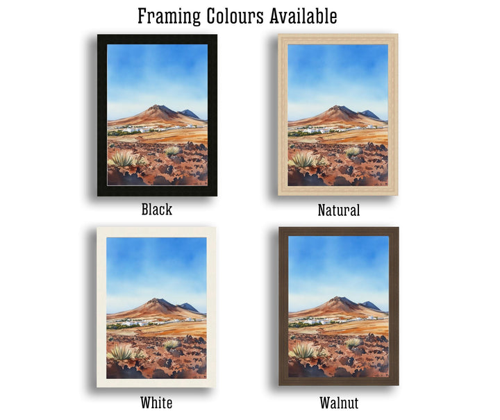 Lanzarote Watercolor Painting Canary Islands Art Lanzarote Print Scenic Island Decor