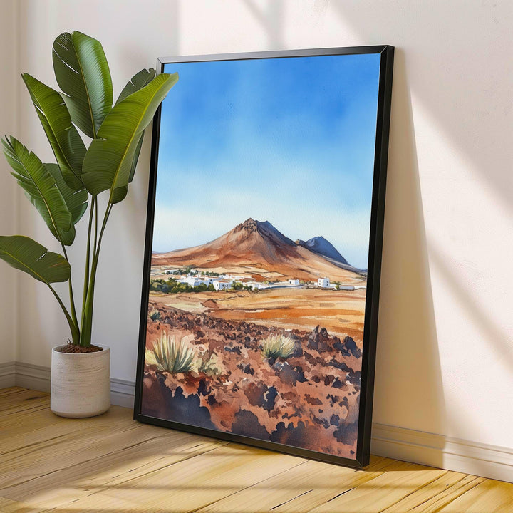 Lanzarote Watercolor Painting Canary Islands Art Lanzarote Print Scenic Island Decor