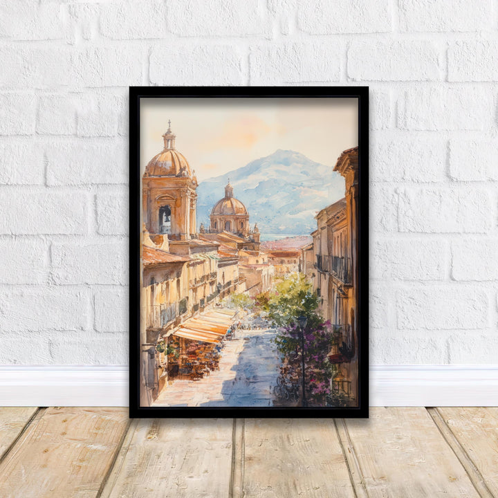 Palermo Sicily Watercolor Painting Italian City Art Palermo Print Scenic Sicily Decor