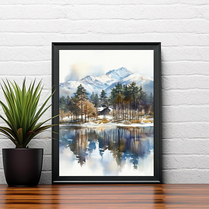 Aviemore Scotland Watercolor Painting Scottish Highlands Art Aviemore Print Scenic Scotland Decor