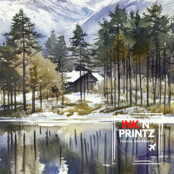 Aviemore Scotland Watercolor Painting Scottish Highlands Art Aviemore Print Scenic Scotland Decor