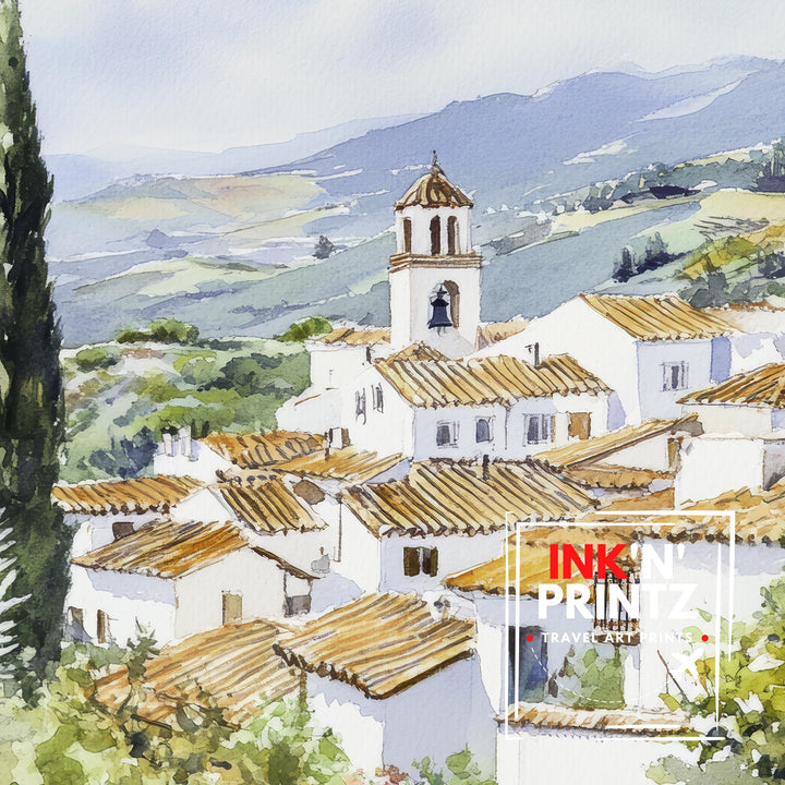 Andalucia Travel Poster Spain Landscape Art Andalucia Print Scenic Spanish Country Decor Iconic Alhambra Art