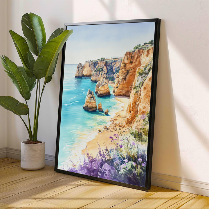 Algarve Spain Travel Poster Coastal Art Algarve Print Scenic Spanish Beach Decor Algarve Coastline Art