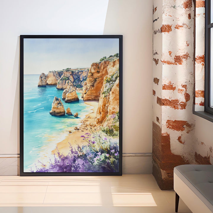 Algarve Spain Travel Poster Coastal Art Algarve Print Scenic Spanish Beach Decor Algarve Coastline Art