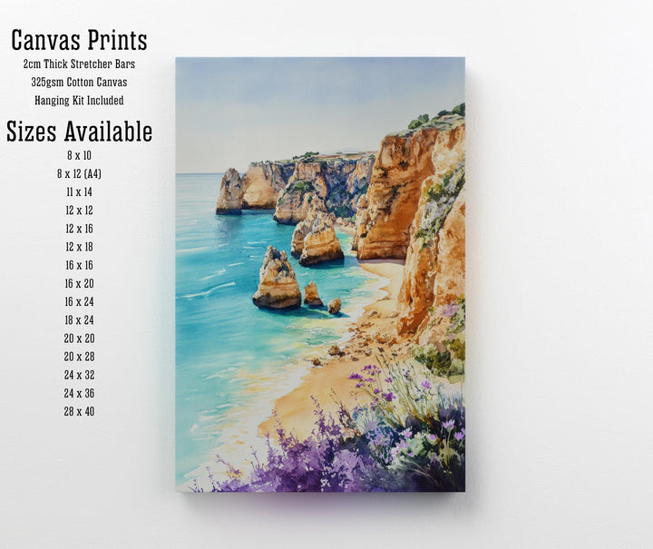 Algarve Spain Travel Poster Coastal Art Algarve Print Scenic Spanish Beach Decor Algarve Coastline Art