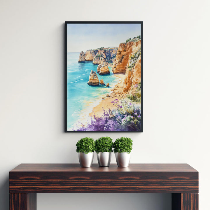 Algarve Spain Travel Poster Coastal Art Algarve Print Scenic Spanish Beach Decor Algarve Coastline Art