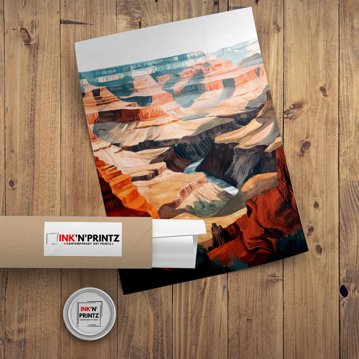 Grand Canyon Watercolor Painting Arizona Landscape Art Grand Canyon Print Scenic Canyon Watercolor Decor