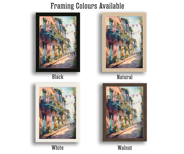 New Orleans Watercolor Poster Louisiana City Art New Orleans Print Scenic French Quarter Watercolor Decor