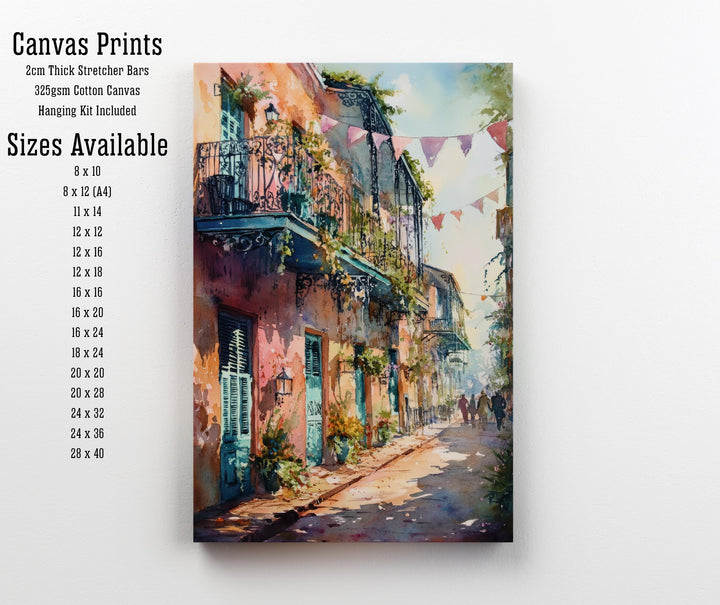New Orleans Watercolor Poster Louisiana City Art New Orleans Print Scenic French Quarter Watercolor Decor
