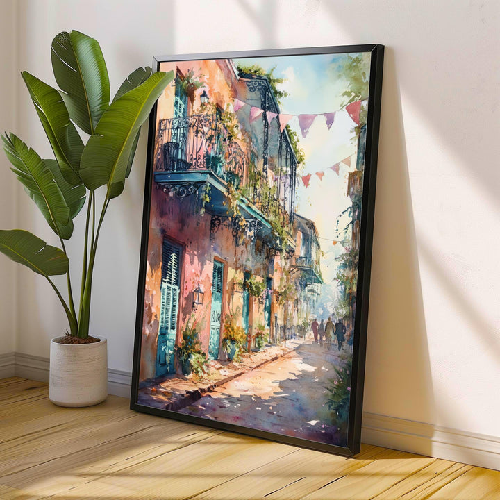 New Orleans Watercolor Poster Louisiana City Art New Orleans Print Scenic French Quarter Watercolor Decor