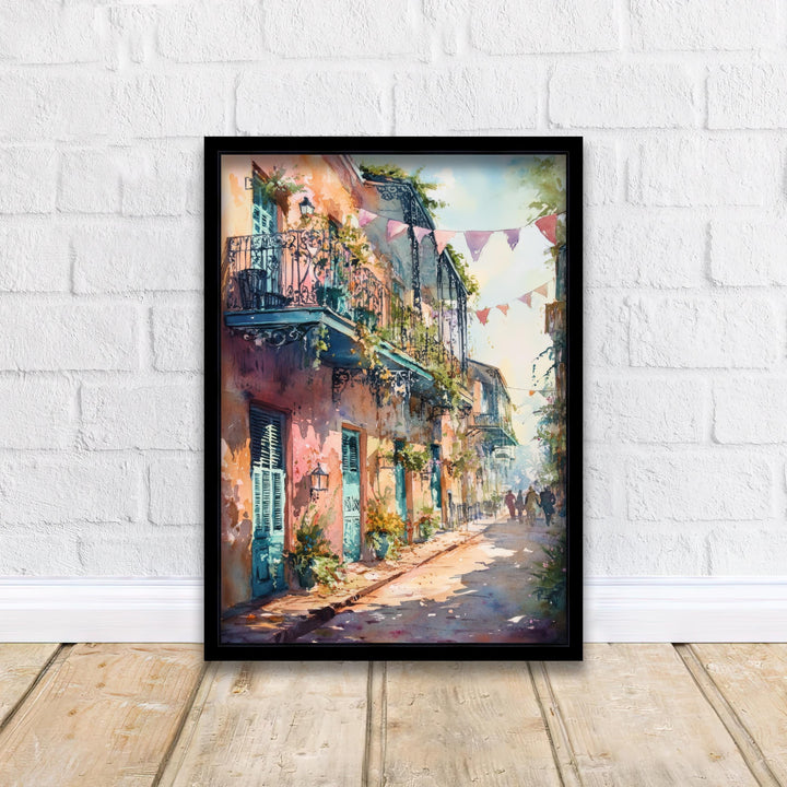 New Orleans Watercolor Poster Louisiana City Art New Orleans Print Scenic French Quarter Watercolor Decor