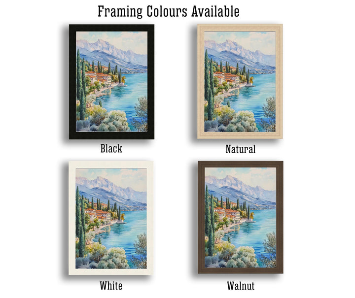 Lake Garda Watercolour Painting Italian Lake Art Lake Garda Print Scenic Italian Landscape Decor