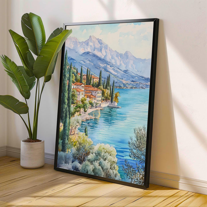 Lake Garda Watercolour Painting Italian Lake Art Lake Garda Print Scenic Italian Landscape Decor